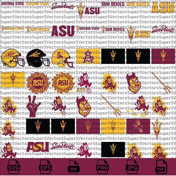 Arizona State SVG Bundle, Sun Devils Football, SVG Bundle, Cricut, Printable, University, College, Basketball, Svg Png Pdf, Download