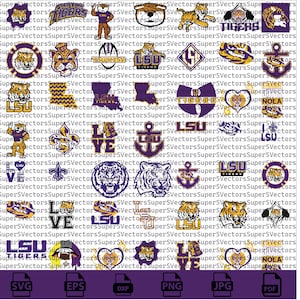 LSU SVG Bundle, Tigers Pack Football, SVG Bundle, Cricut, Printable, University, College, Basketball, Svg Png Pdf, Download