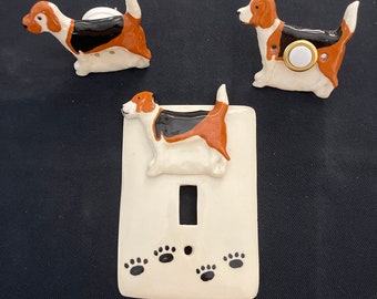 Beagle Cover Switch Plate Switchplate 3D Outlet Plug GFI Decora Nightlight Doorbell Cover Ceramic