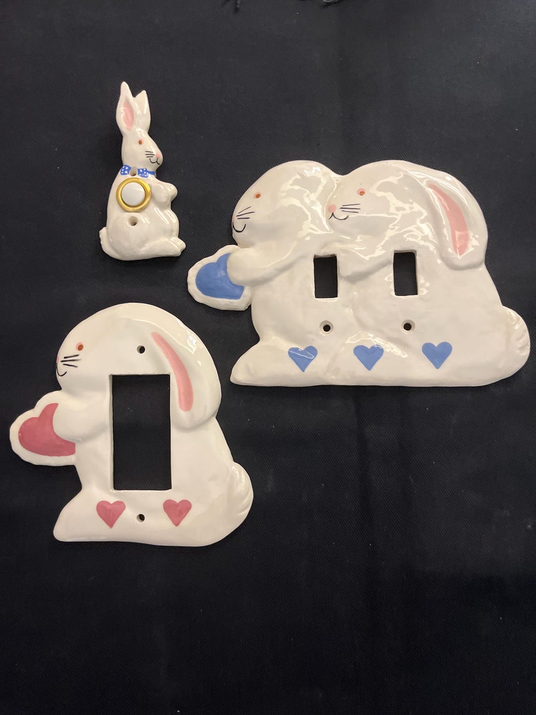 Bunny Rabbit Handmade Bunny Rabbit Ceramic Light Switch Cover: Kids ...