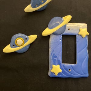 Planet Handmade Planet Ceramic Light Switch Cover: Kids Room Decor
