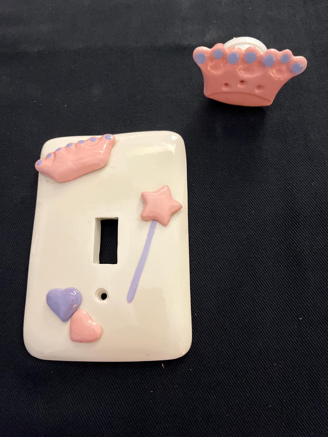 Princess Handmade Princess Ceramic Light Switch Cover & Crown Night ...