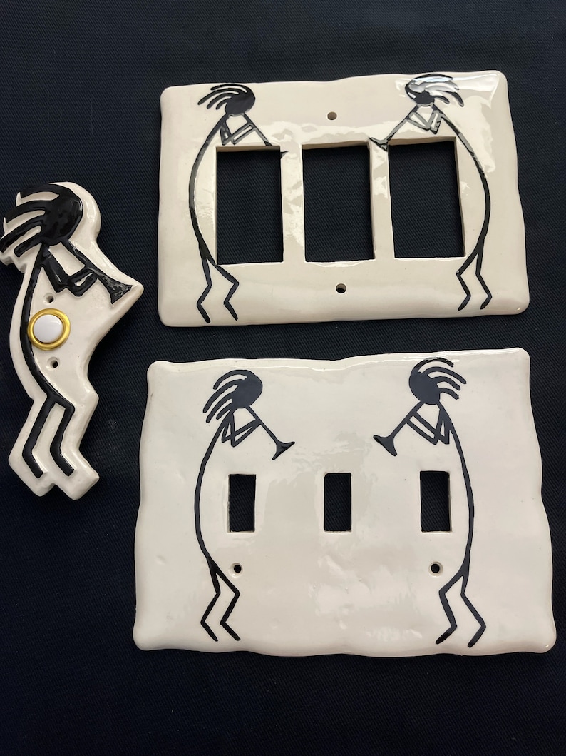 Kokopelli Hand-painted Kokopelli Ceramic Switch Plate Cover: Southwest ...