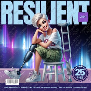 Resilient Spirit Clipart-paket: Medvetenhet om funktionsnedsättning PNG-grafik (Kommersiellt bruk)