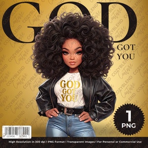 Woman with God Got YOU T-Shirt Clipart: Inspirational PNG (Digital Download)