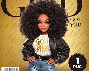 Woman with God Got YOU T-Shirt Clipart: Inspirational PNG (Digital Download)