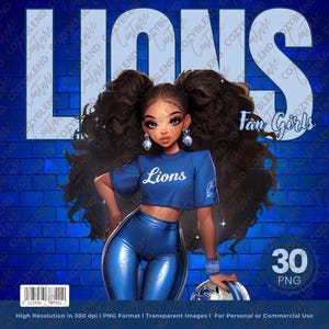 Lions Fan Girls Clipart: Detroit Football Cheerleaders (PNG)