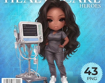 Gesundheit Helden Clipart: Medizinisches Personal PNG (digitaler Download)