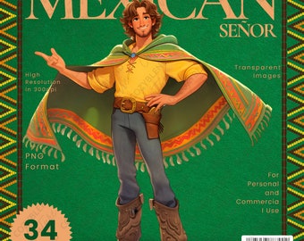 Clipart Mexicaanse señor: illustratie Cinco de Mayo Guy (digitale kunst)