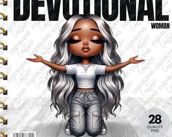 Devotional Woman Clipart Bundle: Religious PNG Images (Digital Download)