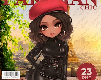 Parisian Chic Clipart - Elegante Mode Illustrationen inspiriert von Pariser Stil - Instant Download Digital Art
