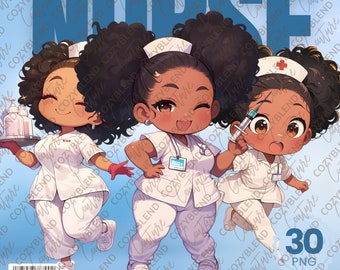 Nurses Clipart: Medical Staff PNG Art (Digital Download)
