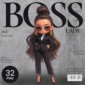 Boss Lady Illustration - Empowered Woman Artwork for Motivational Projects - Instant Download Digital Art
