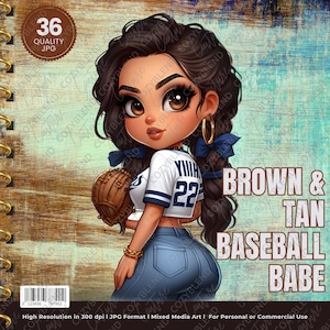 Paquete de imágenes prediseñadas de chicas de béisbol: PNG de chicas deportistas (descarga digital)