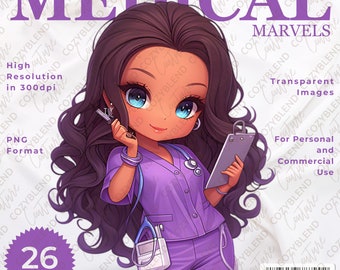 Medical Marvels Clipart - Dedicated Nurses for Your Medical-themed Creations - Instant Download Digital Art