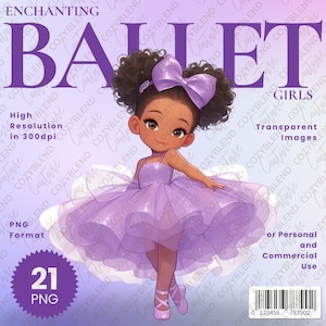 Enchanting Ballet Girls Clipart - Delicate Ballerinas in Twirling Poses - Instant Download Digital Art