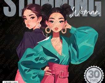 Woman Clipart: Fashion Illustration PNG (Digital Download)