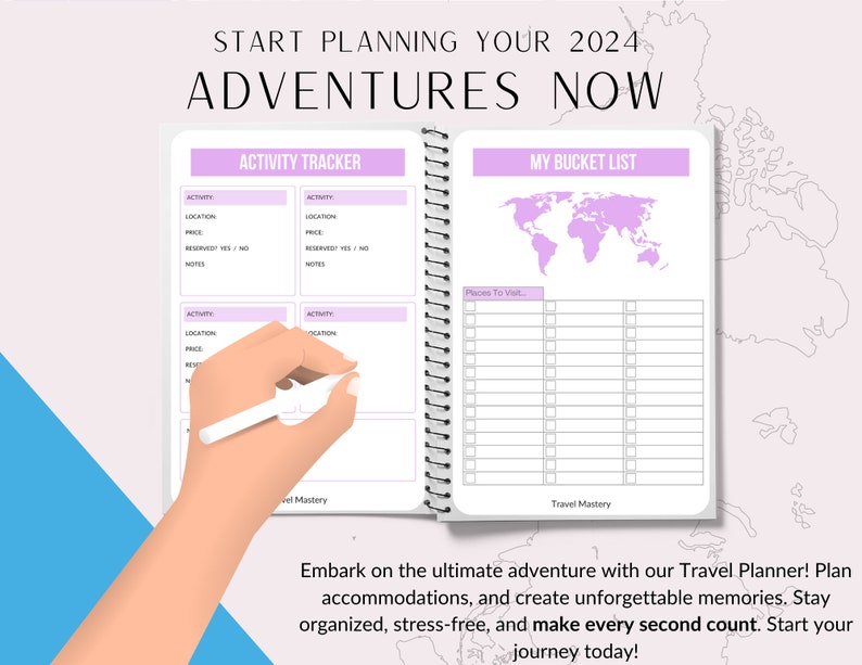 Digital Travel Plan, Goodnotes 31 Page Planner, Travel Planner, Bucket