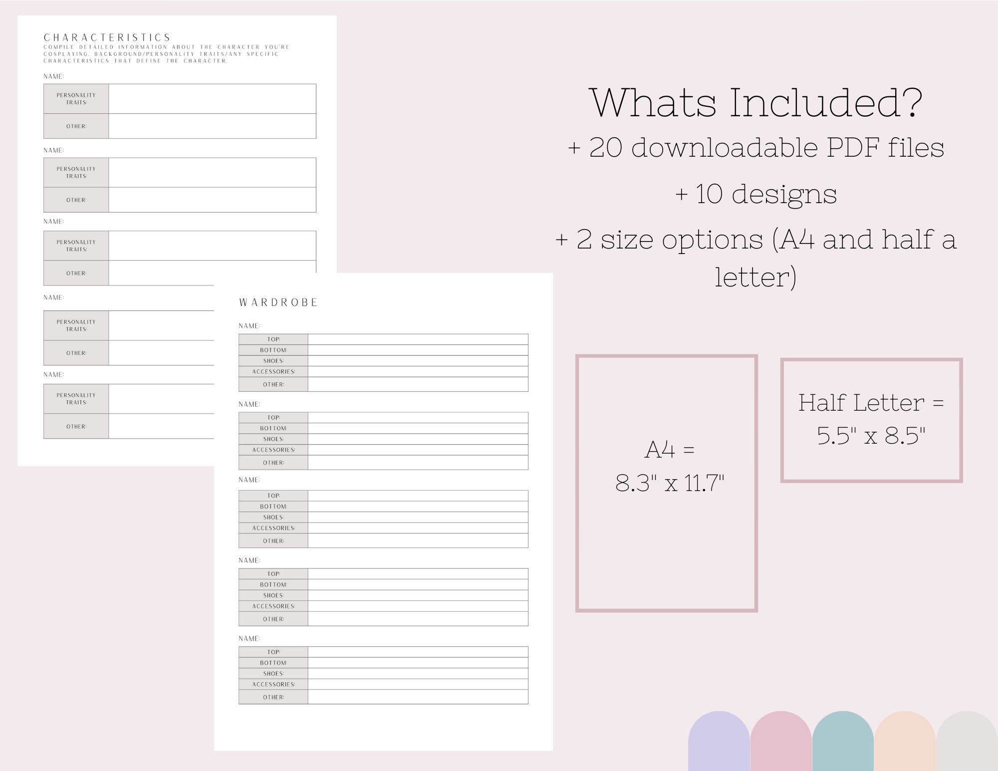 Cosplay Planner Digital Print Event Time Tracking Project Planner