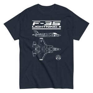 F-35 Lightning II Stealth Fighter Jet T-Shirt – Aircraft Views & Badge – Aviation Gift for USAF Jet Fans, Pilots and Military Buffs