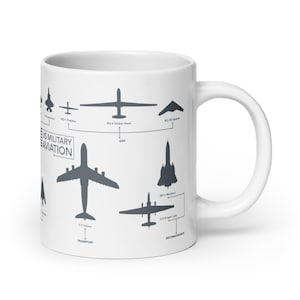 US Military Aviation Airplanes White Glossy Mug