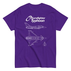 Eurofighter Typhoon Jet T-Shirt – Sleek Design Front Views & Badge – European Military Aircraft Gift for Jet and Aviation Fans