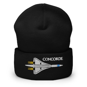 Concorde Iconic Airliner Embroidered Cuffed Beanie