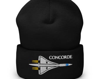 Concorde Iconic Airliner Embroidered Cuffed Beanie