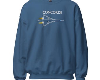 Legendarisch Supersonic Airliner-sweater met geborduurd Concorde