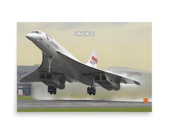 Concorde Jet Take-Off Art Print – Supersonic Grace in Flight