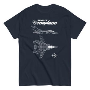 Camiseta del avión de combate europeo Panavia Tornado: elegante diseño con insignia en el frente