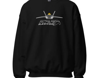 F-22 Raptor Stealth Fighter Jet Embroidered Unisex Sweatshirt