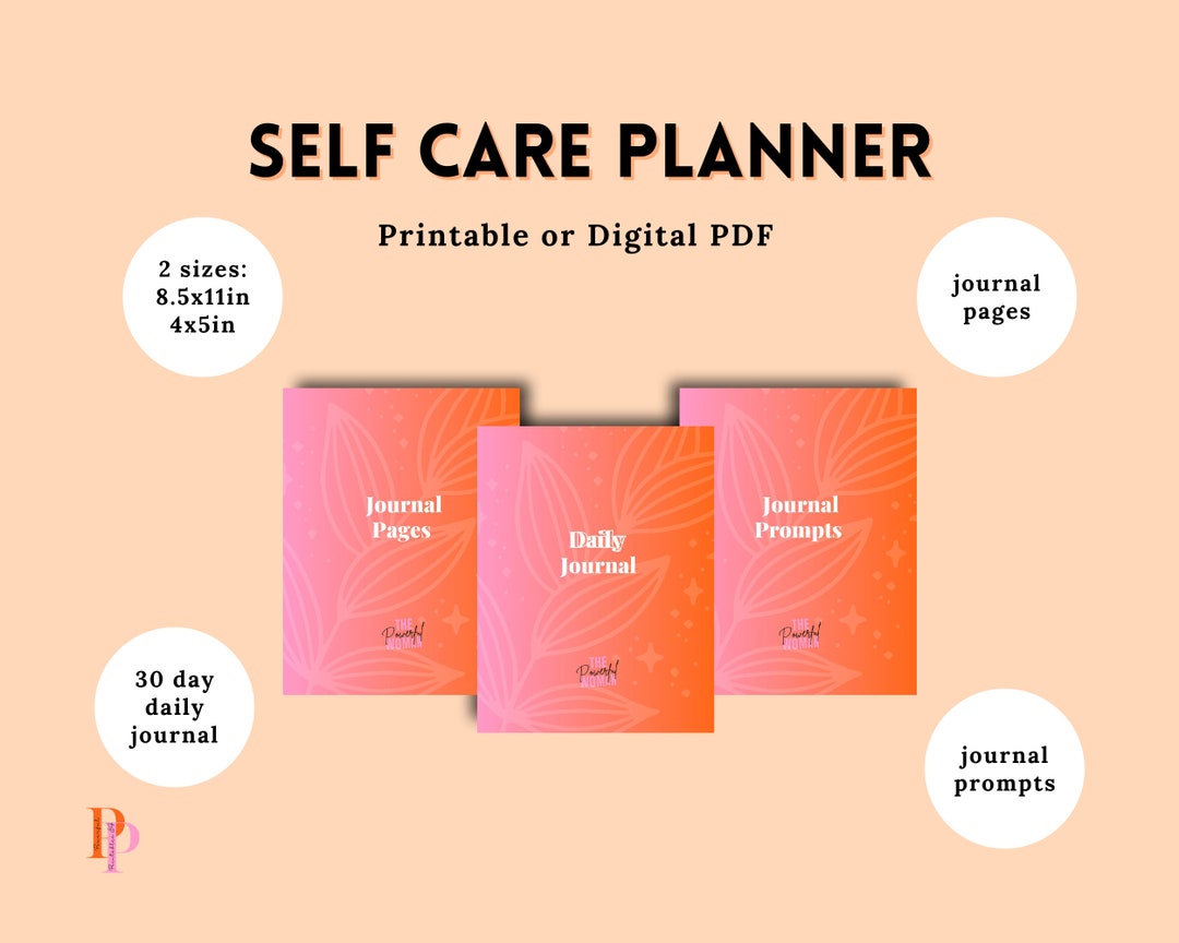 Self Care Planner Mental Health Planner Mindfulness Etsy