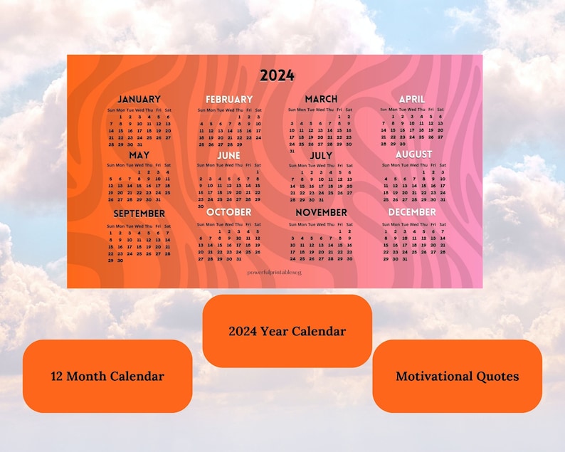 2024 Desk Calendar 2024 Calendar Printable Quotes About Life Monthly