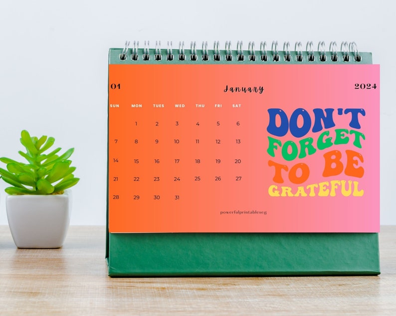 2024 Desk Calendar 2024 Calendar Printable Quotes About Life Monthly