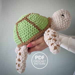 Turtle Crochet Pattern PDF. Ocean Animals. Plush Amigurumi Toy