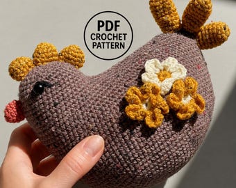 Easter Chicken Crochet Pattern PDF. Hen Amigurumi. Farmhouse Easter Decor. Spring Table Decor. Cottagecore Easter. Plush Chicken
