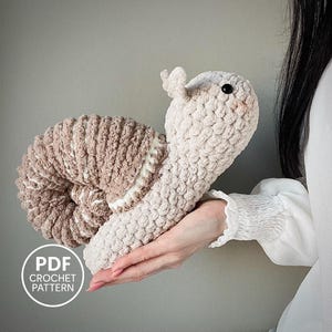 Snail Crochet Pattern PDF. Big Plush Amigurumi DIY. Ocean Animals Toy
