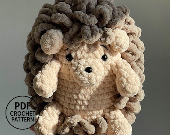 Hedgehog Crochet Pattern. Plush Stuffed Animal PDF. Large Amigurumi Toy Tutorial. Eassy Crochet Pattern