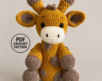 Giraffe Crochet Pattern PDF. Plush Amigurumi Toy. Easy Beginner Project. Soft Nursery Decor. Kawaii Animal Gift. Minimal Sewing
