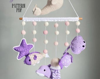 Ocean Baby Mobile Crochet Pattern DIY Ocean Animals