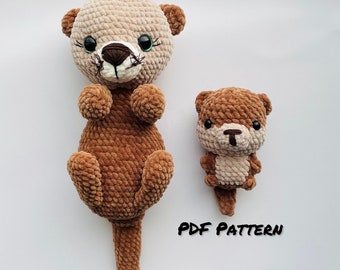 PATRON au crochet Loutre de mer pdf - Tutoriel Amigurumi de créature sous-marine au crochet DIY - Fabriquer une loutre de mer DIY - Modèles d'animaux marins