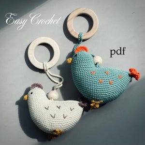 Huhn Hängend Häkelanleitung PDF. Spielzeug und Spiele. Tiere Muster. DIY Amigurumi Spielzeug. Kinderzimmer Dekor. Montessori Spielzeug. Englische Begriffe