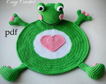 Frosch Tischset Häkelanleitung: DIY Baby Tischdeko. Kücheneinlage (PDF Download)