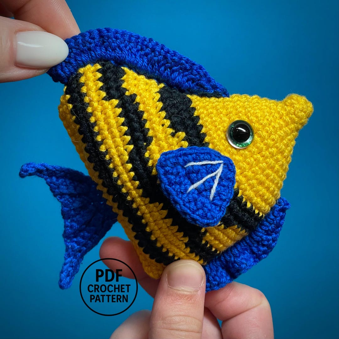 Striped Angelfish Crochet Pattern. Tropical Reef Fish Amigurumi PDF ...