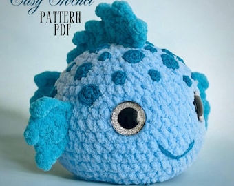 Fugu Virkmönster PDF. Havsdjur. DIY Amigurumi Fisk. Plyschleksak