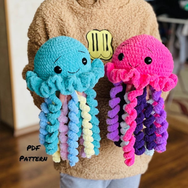 Jellyfish Crochet PATTERN pdf- DIY Undersea Creature Tutorial - Ocean Animal Pattern - Toy Making DIY