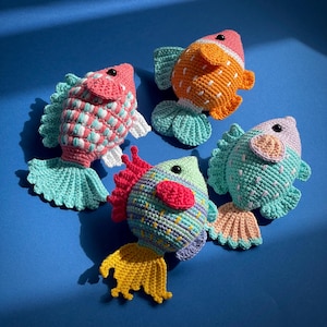 10-i-1-virkmönster för akvarier i PDF-format. 10-i-1-amigurumi med havsdjur. Fisk, mussla, sjöstjärna, snigel, sjögräs bild 12