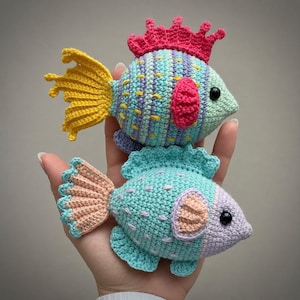 10-i-1-virkmönster för akvarier i PDF-format. 10-i-1-amigurumi med havsdjur. Fisk, mussla, sjöstjärna, snigel, sjögräs bild 14