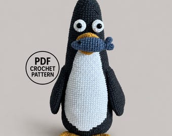 Penguin Crochet Pattern.  Amigurumi PDF. Sea Animal Decor. Beginner Plush Toy.  Arctic Bird Toys. English US Terms